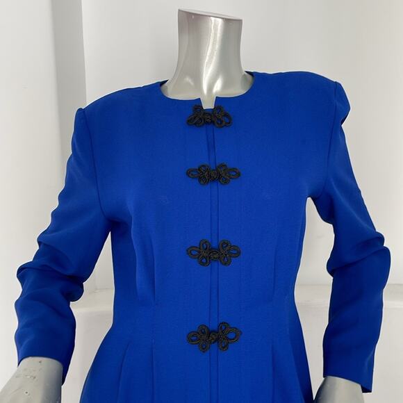 Debra Michaels Vintage Long Sleeve Blue Dress Size 10 P - Picture 5 of 8